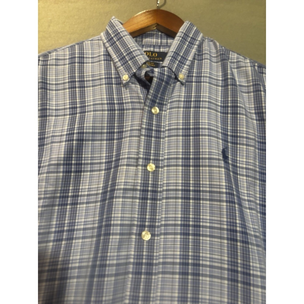 Polo Ralph Lauren Men's Small Classic Fit Preppy Blue Plaid Button Up